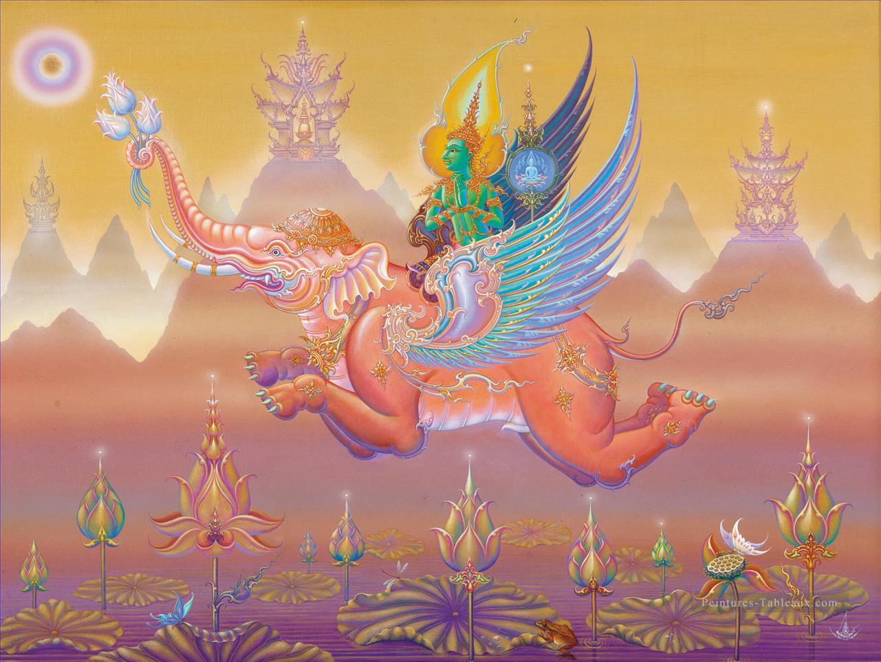 Indra à la Loi sur le bouddhisme du ciel de la CK Peintures à l'huile